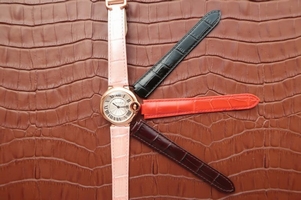Cheap Cartier Ballon Bleu 33mm White Dial Leather Strap Ronda Quartz Watch00789