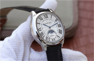 Cheap Cartier Drive de Cartier White Textured Dial Leather Strap Watch00216