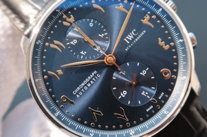 Cheap IWC YLF Portuguese Chrono Dubai limited Edition Blue Dial Markers IWC Watch01127