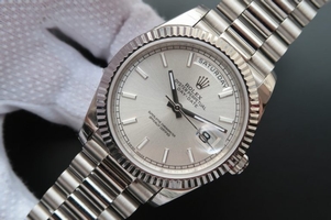 Copy AAAAA Rolex Day Date II Silver Dial Bracelet Rolex Watch00161