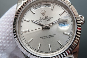 Copy AAAAA Rolex Day Date II Silver Dial Bracelet Rolex Watch00161