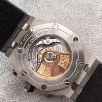 Copy Audemars Piguet Royal Oak Offshore Gray Theme Gray Leather Strap Watch00234