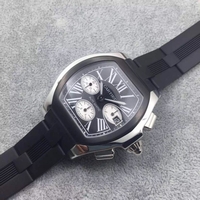 Copy Cartier Roadster Black Dial Black Rubber Strap Watch00341