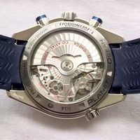 Copy Fashion Omega Seamaster Professional Chronograph Blue Bezel Blue Dial Rubber Strap Watch00307