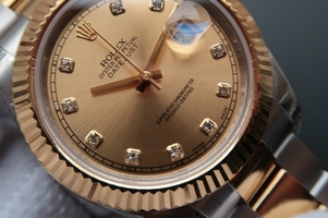 Copy High Quality Rolex Date Just II 41mm Dial Diamonds Marker Bracelet Watch01372