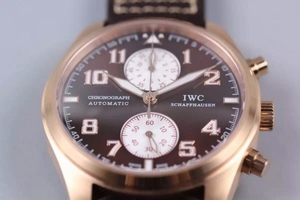 Copy IWC V6 Pilot Chrono Brown/White Dial Watch00713