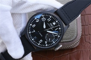Copy Luxury IWC Big Pilot Real PR IW502001 Real Ceramic V2 Black Calfskin Strap Watch00453