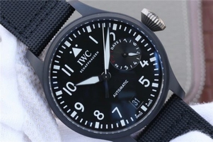 Copy Luxury IWC Big Pilot Real PR IW502001 Real Ceramic V2 Black Calfskin Strap Watch00453