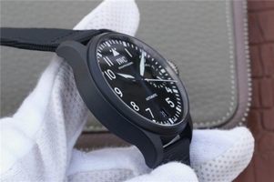 Copy Luxury IWC Big Pilot Real PR IW502001 Real Ceramic V2 Black Calfskin Strap Watch00453