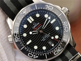 Copy Omega 2018 Seamaster Diver 300M Black Ceramic Dial Nato Strap Watch00447