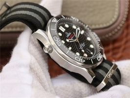 Copy Omega 2018 Seamaster Diver 300M Black Ceramic Dial Nato Strap Watch00447