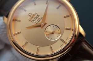Copy Omega MKF De Ville 39mm Co-Axial Yellow Dial Brown Leather Watch00177