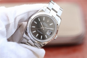 Copy Rolex DateJust 41mm 126300 Black Dial Stick Markers Oyster Bracelet Watch00578