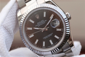 Copy Rolex DateJust 41mm 126300 Black Dial Stick Markers Oyster Bracelet Watch00578
