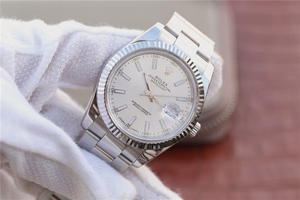 Copy Rolex DateJust 41mm 126334 Fluted Bezel Silver Dial Stick Markers Bracelet Watch00310
