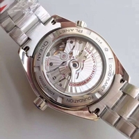Copy Top Omega Planet Ocean 600M GMT Black/Silver Bezel Black Dial Bracelet Omega Watch00205