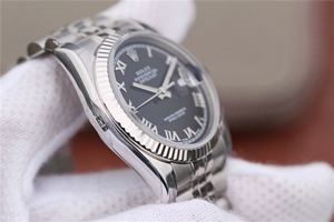 Designer Replica Rolex DateJust 36mm 116234 Black Dial Roman Markers 904L Bracelet Watch01226