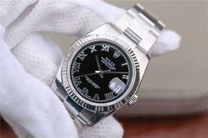 Designer Rolex DateJust 36mm 116234 Black Dial Roman Markers 904L Oyster Bracelet Watch00115