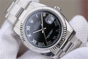 Designer Rolex DateJust 36mm 116234 Black Dial Roman Markers 904L Oyster Bracelet Watch00115