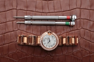 Fake Cartier Ballon Bleu 28mm Diamonds Bezel White Dial Bracelet Ronda Quartz Watch00753