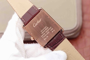 Fake Cartier Tank White Dial Brown Leather Strap Cartier Watch01009