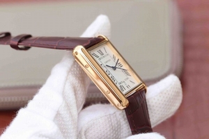 Fake Cartier Tank White Dial Brown Leather Strap Watch00102