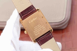 Fake Cartier Tank White Dial Brown Leather Strap Watch00102