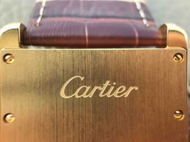 Fake Cartier Tank White Dial Brown Leather Strap Watch00102