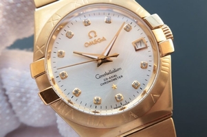 Fake Imitation Omega V6 Constellation White Dial Diamonds Markers Bracelet Watch00946