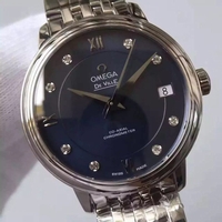 Fake Omega MKF De Ville 33mm Diamonds Markers Blue Dial Bracelet Watch01001
