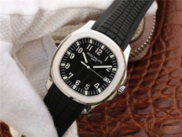 Fake Patek-Philippe Aquanaut 5167 PF Black Textured Dial Black Rubber Strap Watch00276