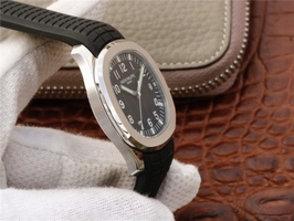 Fake Patek-Philippe Aquanaut 5167 PF Black Textured Dial Black Rubber Strap Watch00276