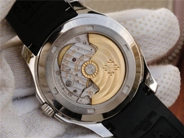 Fake Patek-Philippe Aquanaut 5167 PF Black Textured Dial Black Rubber Strap Watch00276