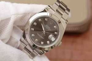 Fake Rolex DateJust 41mm 126300 Gray Dial Diamonds Markers Bracelet Watch00346
