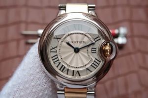High Imitation Cartier Ballon Bleu Ladies 28mm White Dial Bracelet Ronda Quartz Watch00232