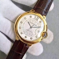 High Quality Cartier Ballon Bleu 42mm White Dial Leather Strap Cartier Watch00034