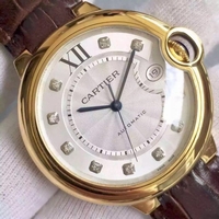 High Quality Cartier Ballon Bleu 42mm White Dial Leather Strap Cartier Watch00034