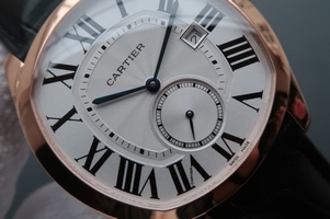 High Quality Imitation Cartier Drive de Cartier White Textured Dial Black Leather Strap Watch00060