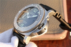 Hot Panerai PAM571 Titanium Black Dial Black Rubber Strap Panerai Watch00160