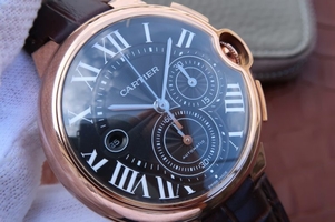 Imitation AAA Cartier Ballon Bleu De Cartier Chrono Black Dial Watch00035