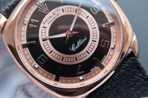 Imitation Best Rolex Cellini Danaos 4243 Black/White Dial Black Leather Strap Watch00183