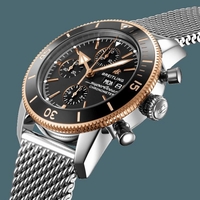 Imitation Breitling Superocean Heritage II Chronograph 44 Steel & red gold Black Watch00159