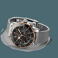 Imitation Breitling Superocean Heritage II Chronograph 44 Steel & red gold Black Watch00159