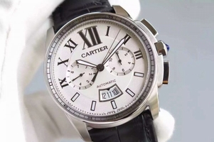 Imitation Cartier Cartier Calibre de Cartier Chronograph White Dial Cartier Watch00125
