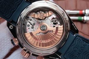Imitation High Quality Omega Planet Ocean Master Chronometer Blue Bezel Blue Dial Leather Strap Watch01359