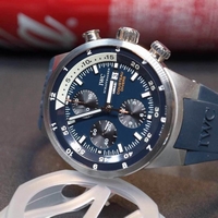 Imitation IWC Aquatimer Chronograph Cousteau Divers Blue Dial IWC Watch00646