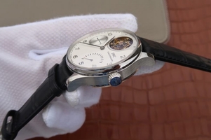 Imitation IWC AZ Portuguese Tourbillon IW5042 White Dial Leather Strap IWC Watch01366