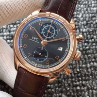 Imitation IWC Portuguese IW390405 Black Dial Watch00973