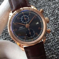 Imitation IWC Portuguese IW390405 Black Dial Watch00973