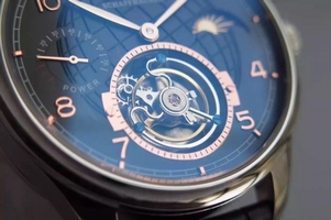Imitation IWC TF Portuguese Tourbillon Moonphase Leather Strap Watch01406